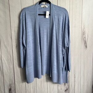 LOFT Light Blue Open Front Cardigan
